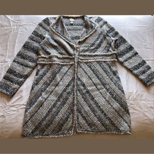 STRIPED PATCHED KNIT SHAWL